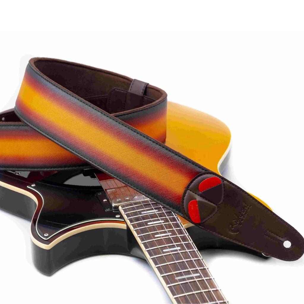 STRAPS Guitar Width Length Unique RightOn! Strap, 6cm, 95-150cm, SUNBURST,