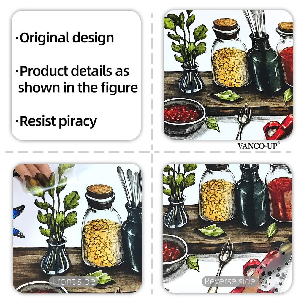 Creative Kitchen Wall Stickers, Spice Bottle Chili Pepper Decor, Self-Adhesive Wall Art for Living Room Bedroom Home Decoration