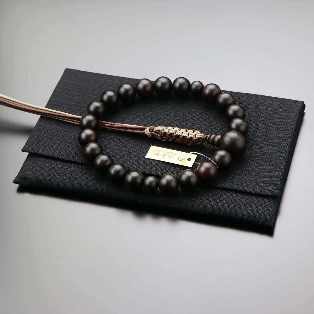 Special Jodo Shinshu Buddhist Prayer Beads for 20 Matte Striped Ebony with Cord Tassel Buddhist Prayer Kyoto Prayer Natural Memorial My Prayer Prayer