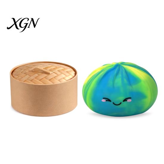 Anxiety Relief Steamed Bun Toy Smiling Stress Ball Anti-Anxiety Cartoon Dumpling Squeeze Soft Simulated Dough Fidget Sensory