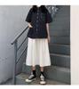 Japanischer A-Linien-Midi-Rock mit hoher Taille für Damen - Herbst Petite Schmeichelhaft Vielseitiges Design