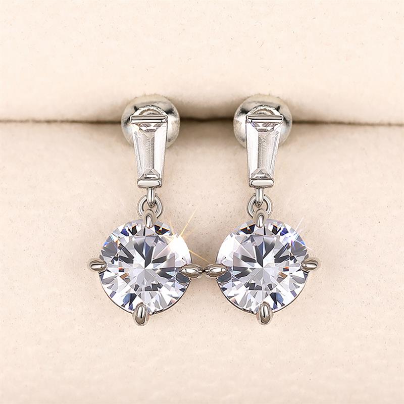 Xiaomi Huitan Fashion Women Drop Earrings Inlaid Bright Cubic Zirconia Versatile Wedding Party Silver Color Accessories Lady Jewelry