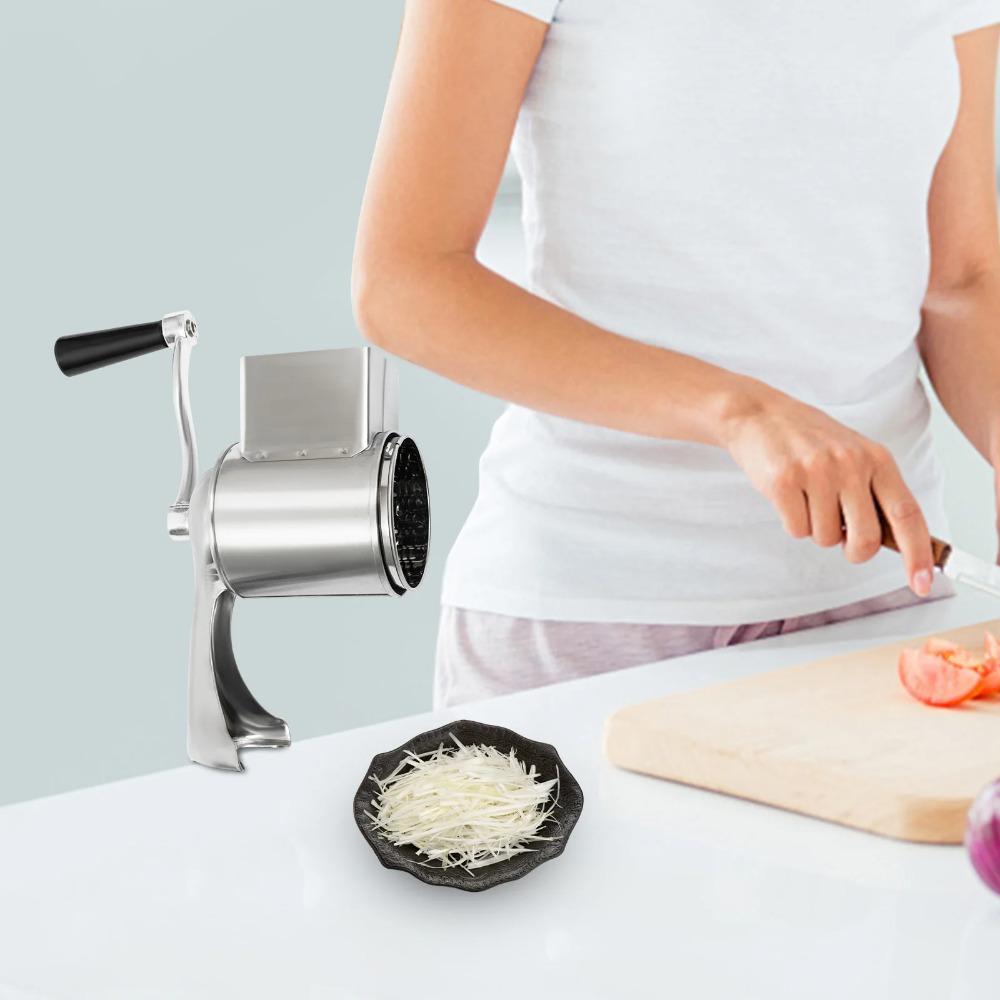 Stainless Steel Rotary Hand Crank Nut Grinder with 5 Blades Cheese Shredder  Prepare Meal