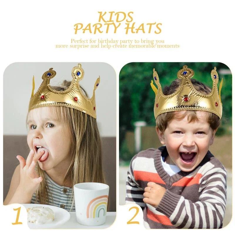 1 Pieza Corona de Cumpleaños Sombrero Reina Rey Tiara Corona Feliz Cumpleaños Decoración Accesorios Niños Adulto Sombrero de Fiesta