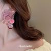 Korean Sweet Pearl Resin Flower Earrings: Versatile, Girlish Heart Design for Daily Fashion