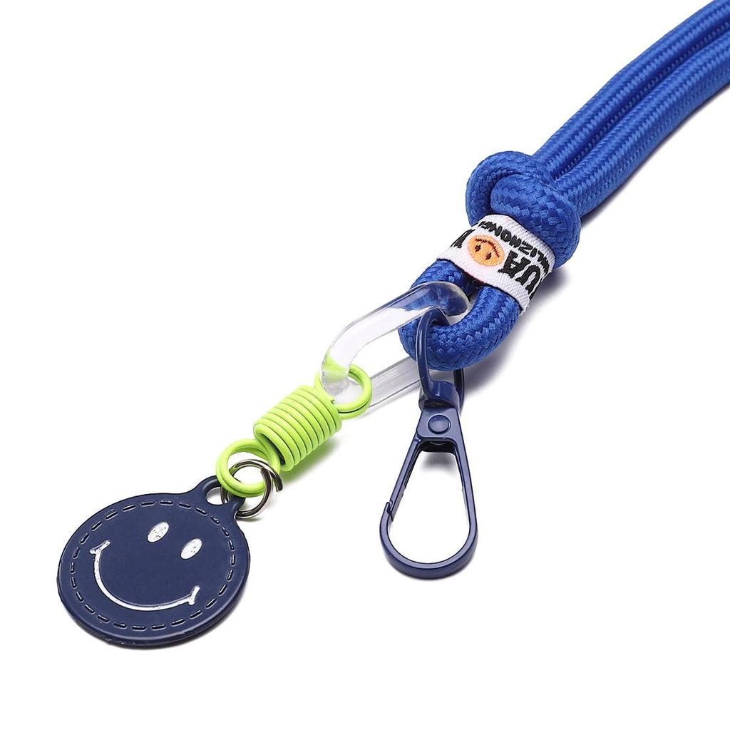 Alloy+nylon Woven Smiley Face Keychain For DIY Bag Accessories