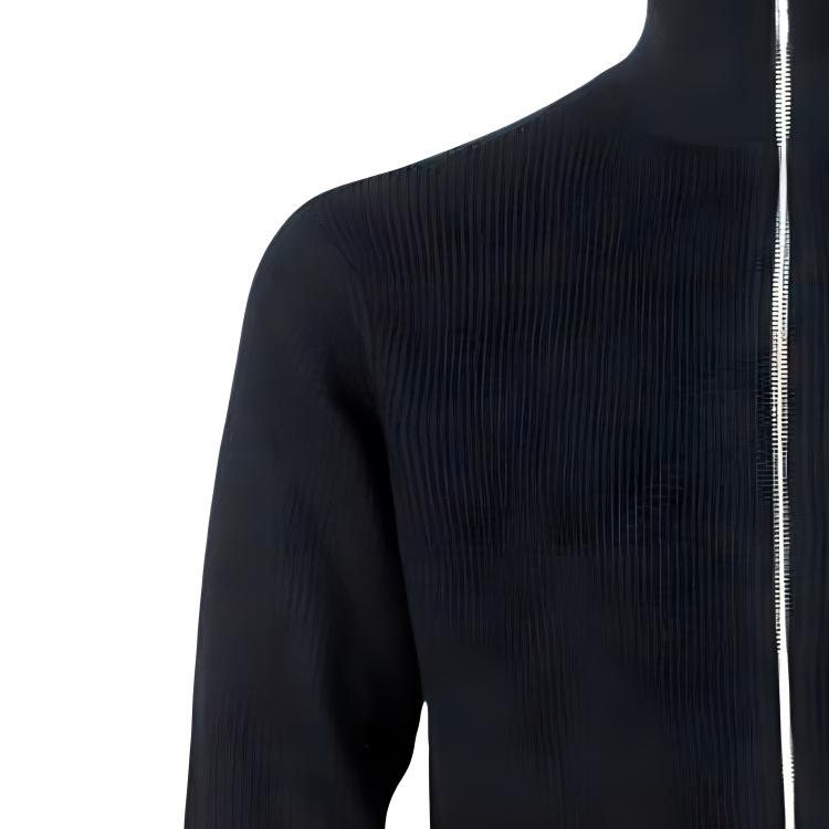 Armani Exchange Solid Ribbed High Neck Zip Long Sleeve Knit Sweater Men sweater Black 6RZE6A-ZM1LZ-1200