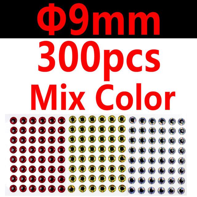

300 шт голографические 3D рыбьи глаза приманки для изготовления глаз привязка мушек стример наживка рыбьи глаза 2 мм до 10 мм красный, серебристый, золотой 9mm
