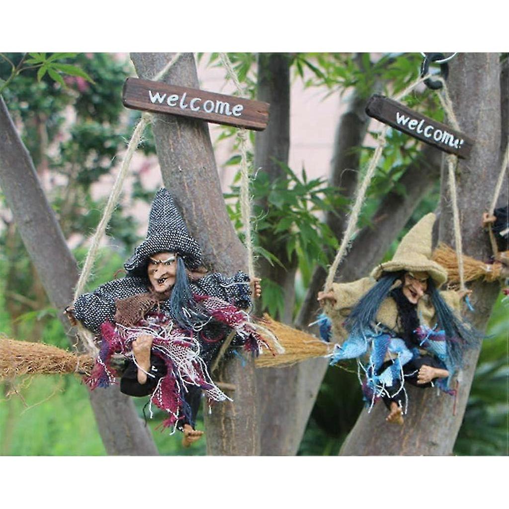 Vintage Wooden Halloween Decor Props: Witchy Haunted Decor (3 Pcs)
