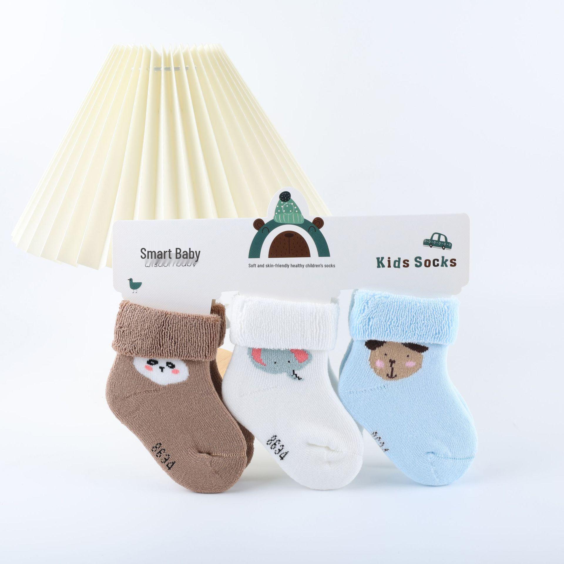 

2024 Уютные зимние махровые детские носки, 0-6 месяцев 0-6 months