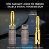 Fosi Audio Banana Metal Connectors Type 24k Gold Plated Metal Solderless for Speaker Cables Speaker Wires Wall Plates Plugs, 4-Pack/2 Pairs, [Screw-in