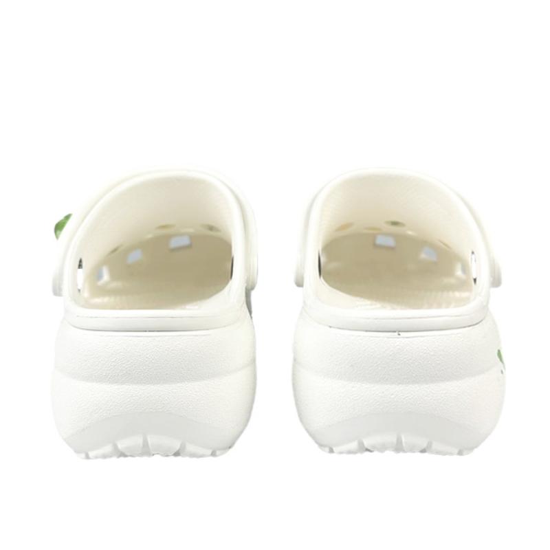 Crocs Classic Platform Clog BNK Sour Lemon Dream Star Summer French Line Girly Sweet Cool Hole Shoes Women's Green & White