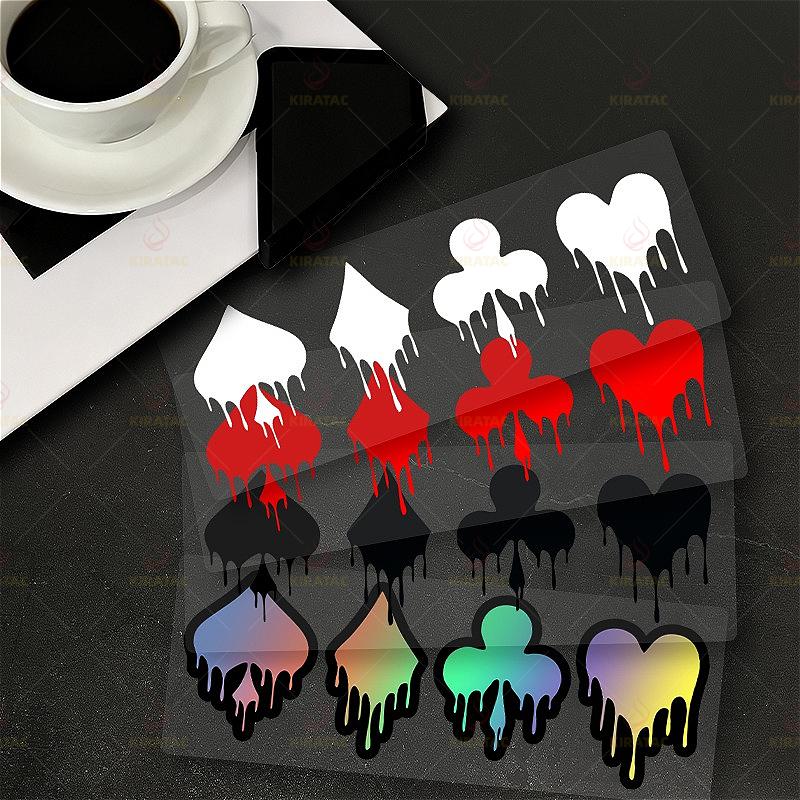 1PC Poker Pattern Motorcycle Stickers for Motorcycle Tail Box Fairings Fuel Tanks Car Windows Universal Waterproof Vinyl Decals