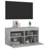 Wall Mounted TV Cabinet with RGB LED Lighting Concrete Grey 80 x 30 x 40 cm