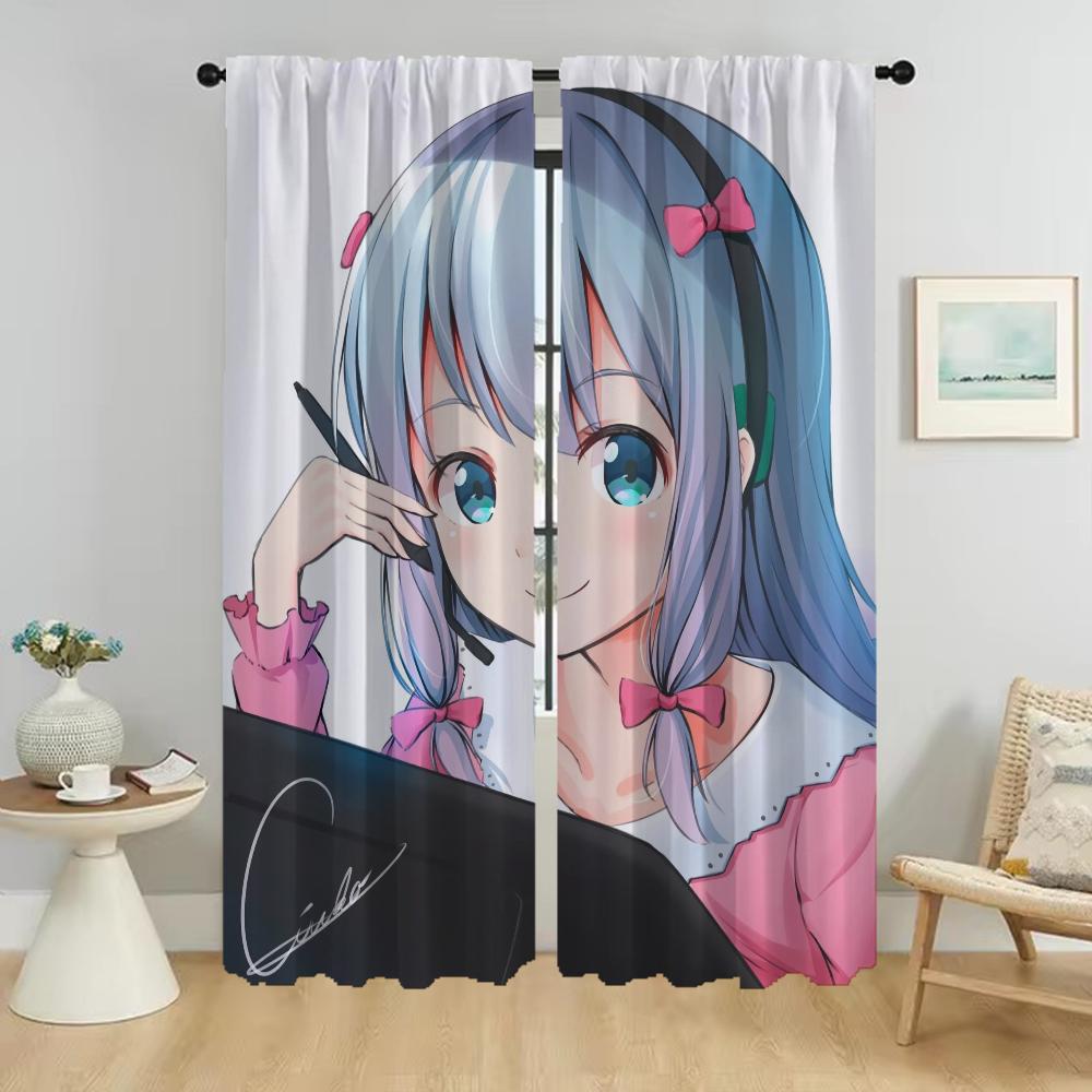 Eromanga Sensei Halloween Decoration Curtains for Living Room Curtain Partition Home Interior Curtains 2 Pieces Shades Kitchen