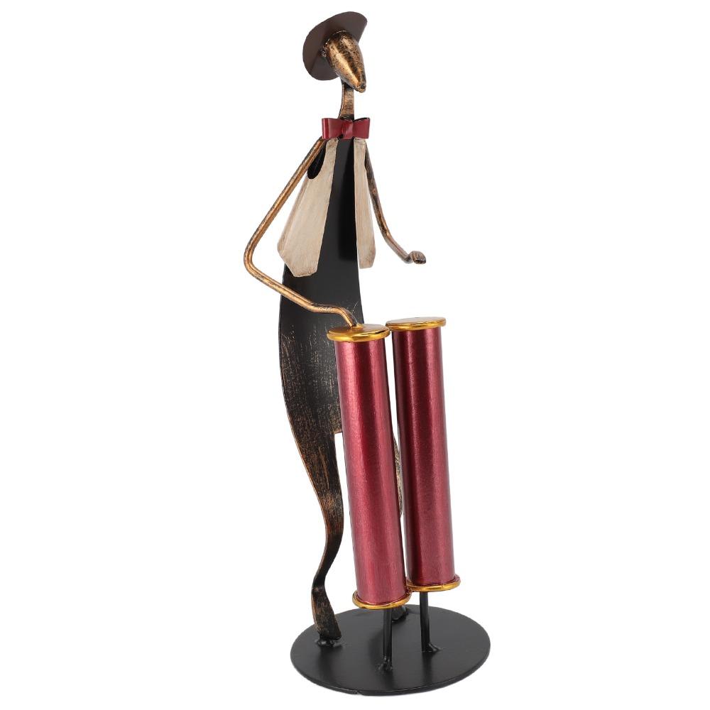 Iron Alloy Drum Player Sculpture Modern Abstract Decorative Sculpture Ornament Living Room