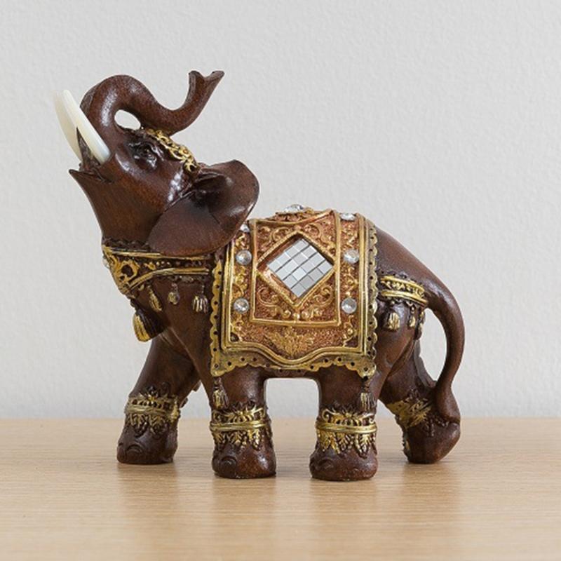 Feng Shui Elephant Statue Elephant Figurine For Wealth Fortune Home Office Decoration Resin Sculpture Gift Collection
