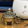Creative Metal Mini Aromatherapy Furnace, Home Indoor Zen Tea Ceremony Decoration, Elephant Shape Small Incense Burner, 4CM, 1Pc