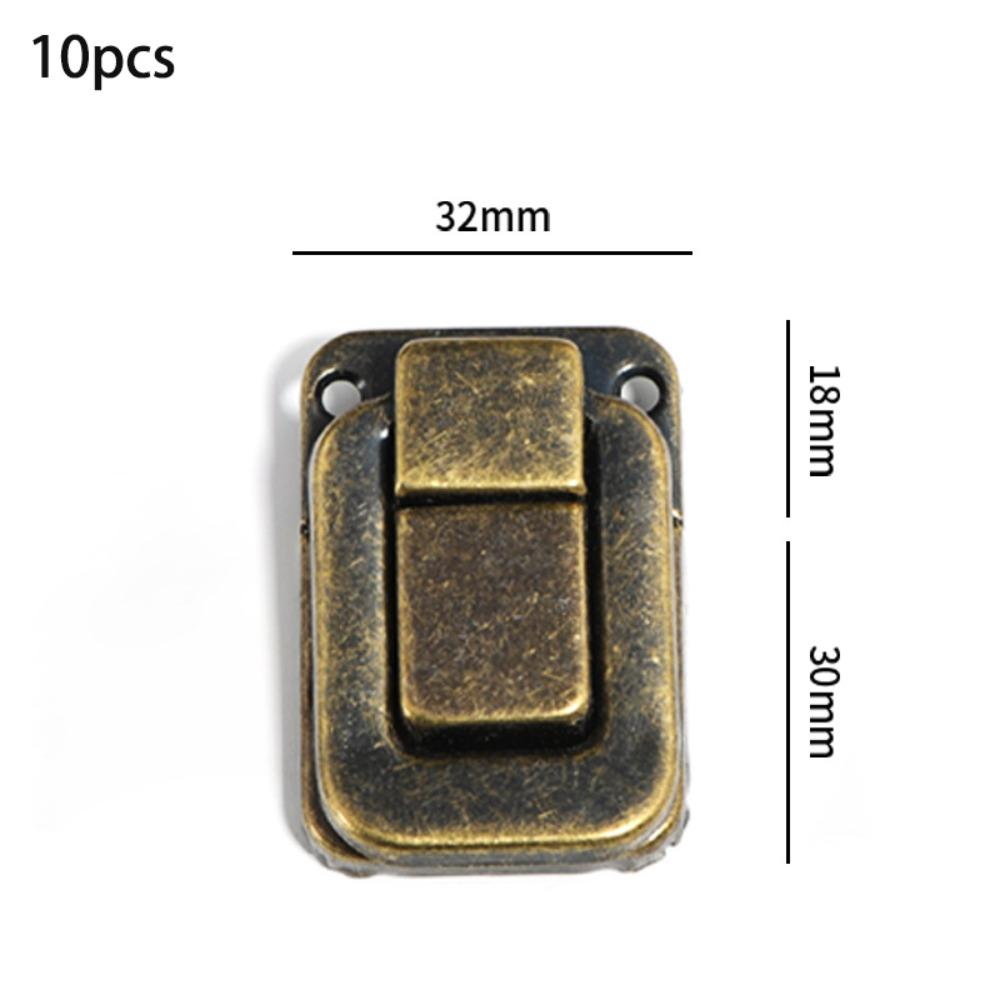 10 Stück Zinklegierung Antikschloss Vintage Riegel Dekorativer Toggle-Verschluss Hardware-Komponenten