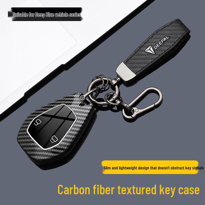 Tiefblau L07 Kohlefaser ABS Smart Key Hülle für Changan