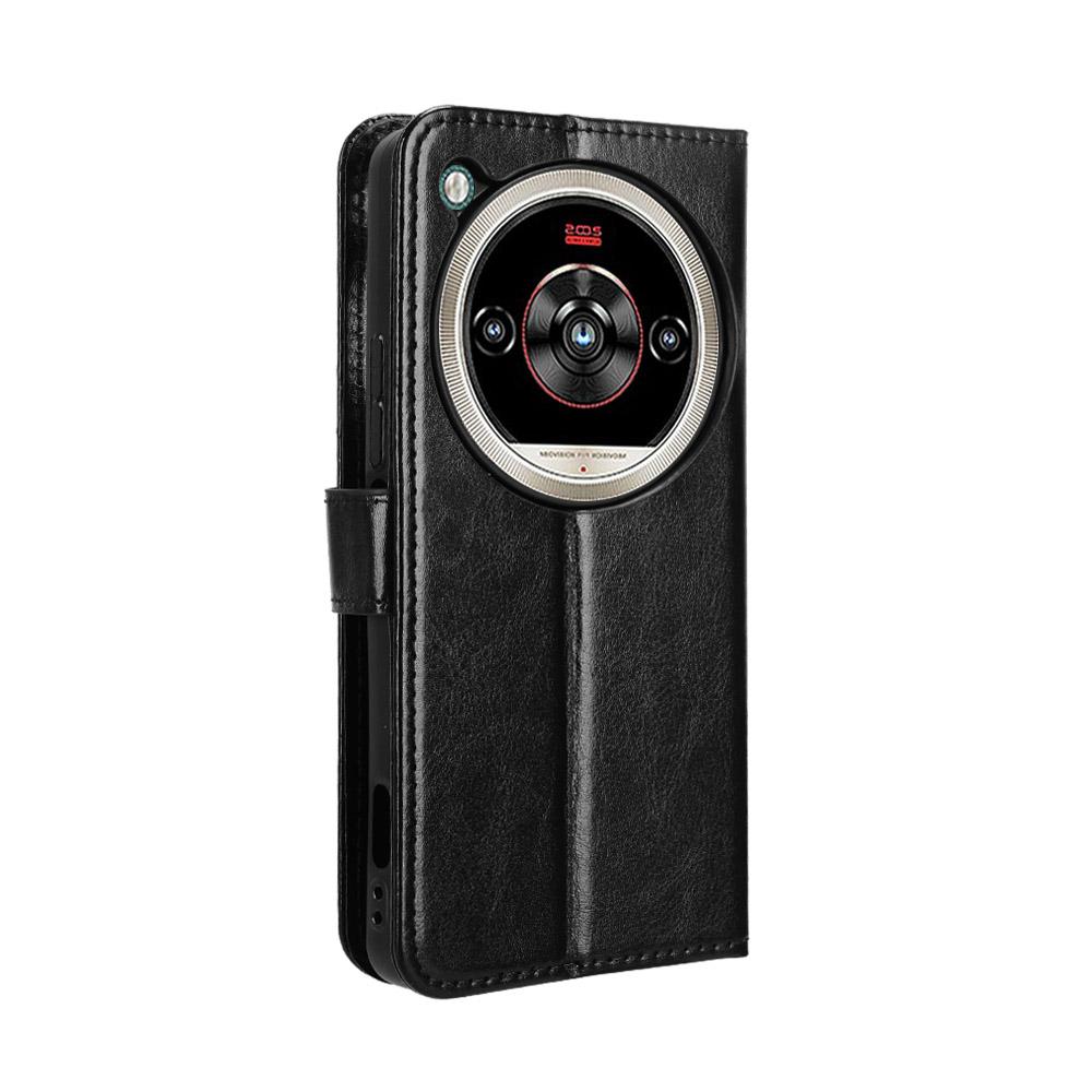 Voor ZTE nubia Focus 2 Ultra 5G PU Lederen Hoesje met Riem Crazy Horse Textuur Telefoon Portemonnee Cover