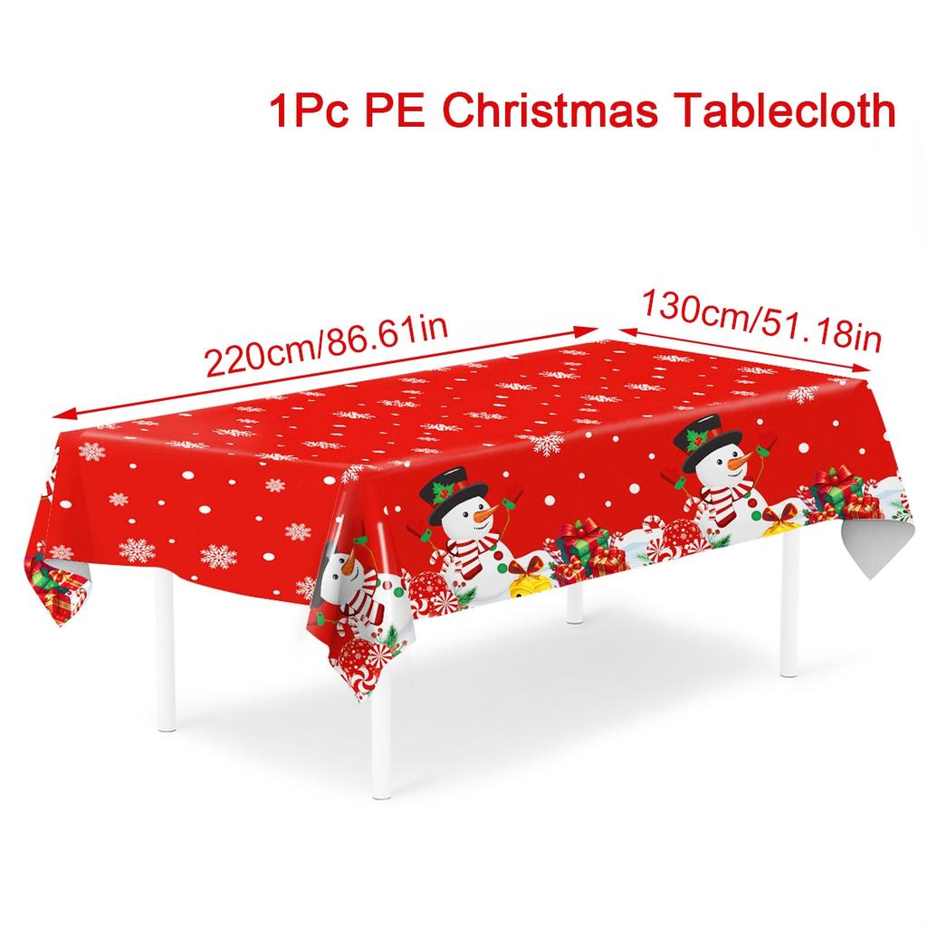 Christmas Snowflake Plastic Tablecloth Merry Christmas Decorations for Home 2025 Navidad Natal Xmas Table Ornament New Year 2026