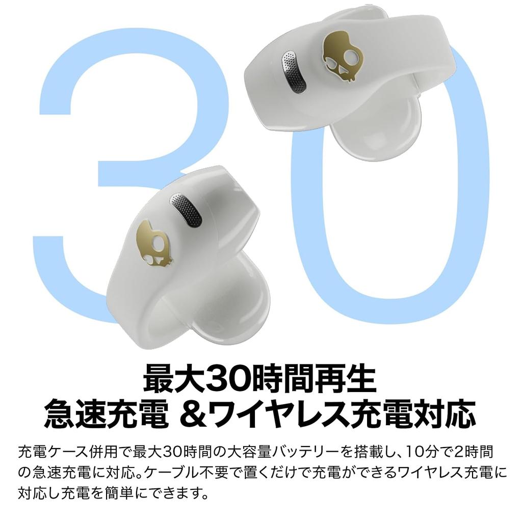 Skullcandy Official Store Push 720 OPEN Wireless IP67 and Battery Fast Wireless Charging Carabiner Clear Voice Smart App LE AUDIO Original WHITE