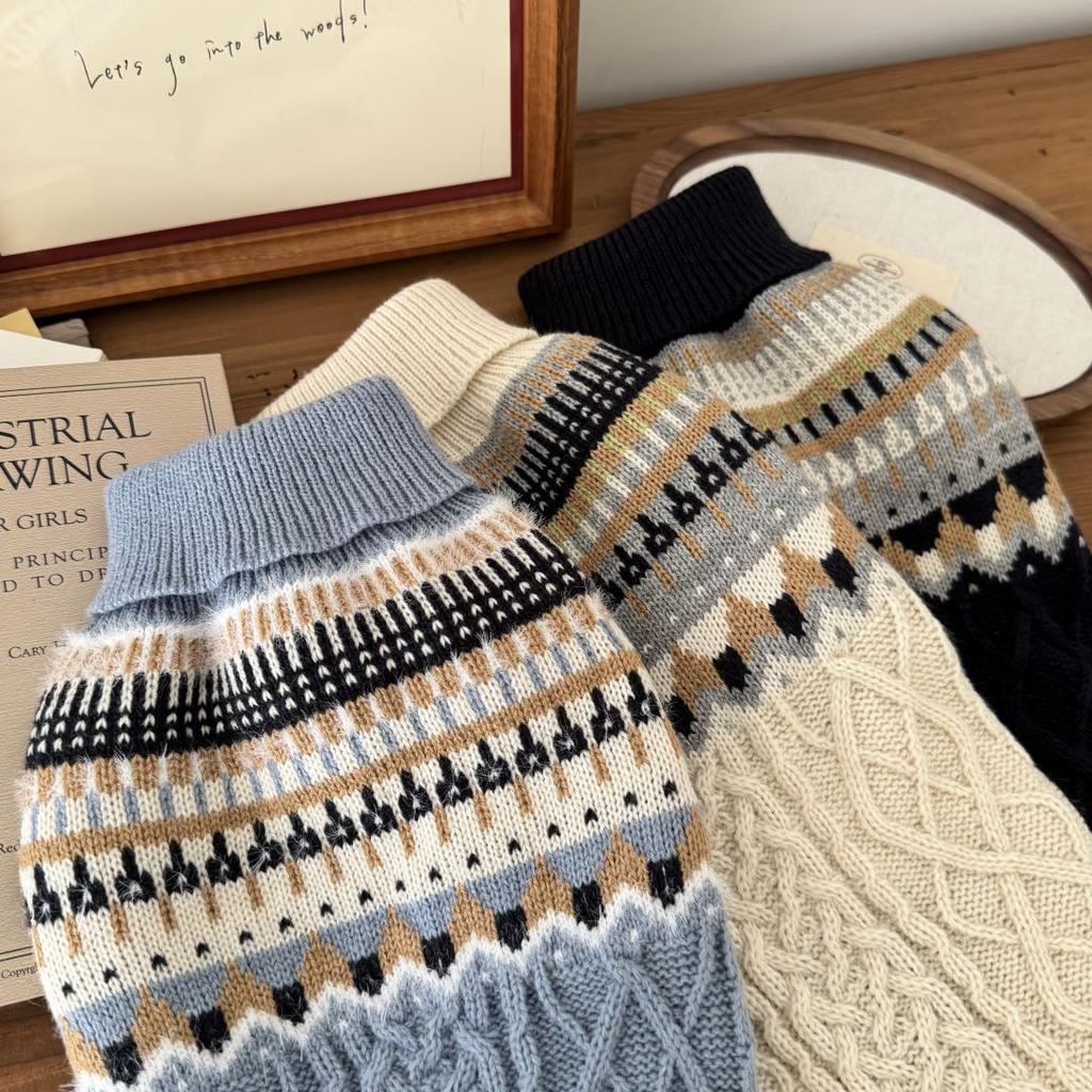 Vintage Pet Sweater Warm Pullover for Small To Medium Dogs And Cats Autumn Winter Dog Clothes Puppy Apparels