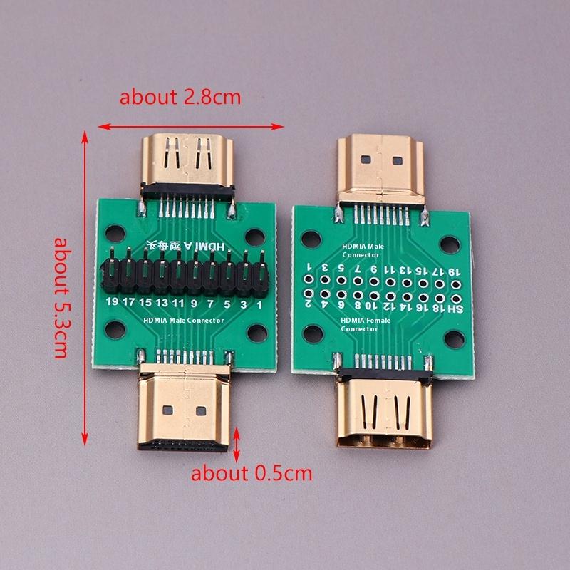 Hdmi A Type Male To Female Test Board Mini Connector With Board Pcb 2.54Mm Pitch Dp Hd A Female To Male Adapter Board