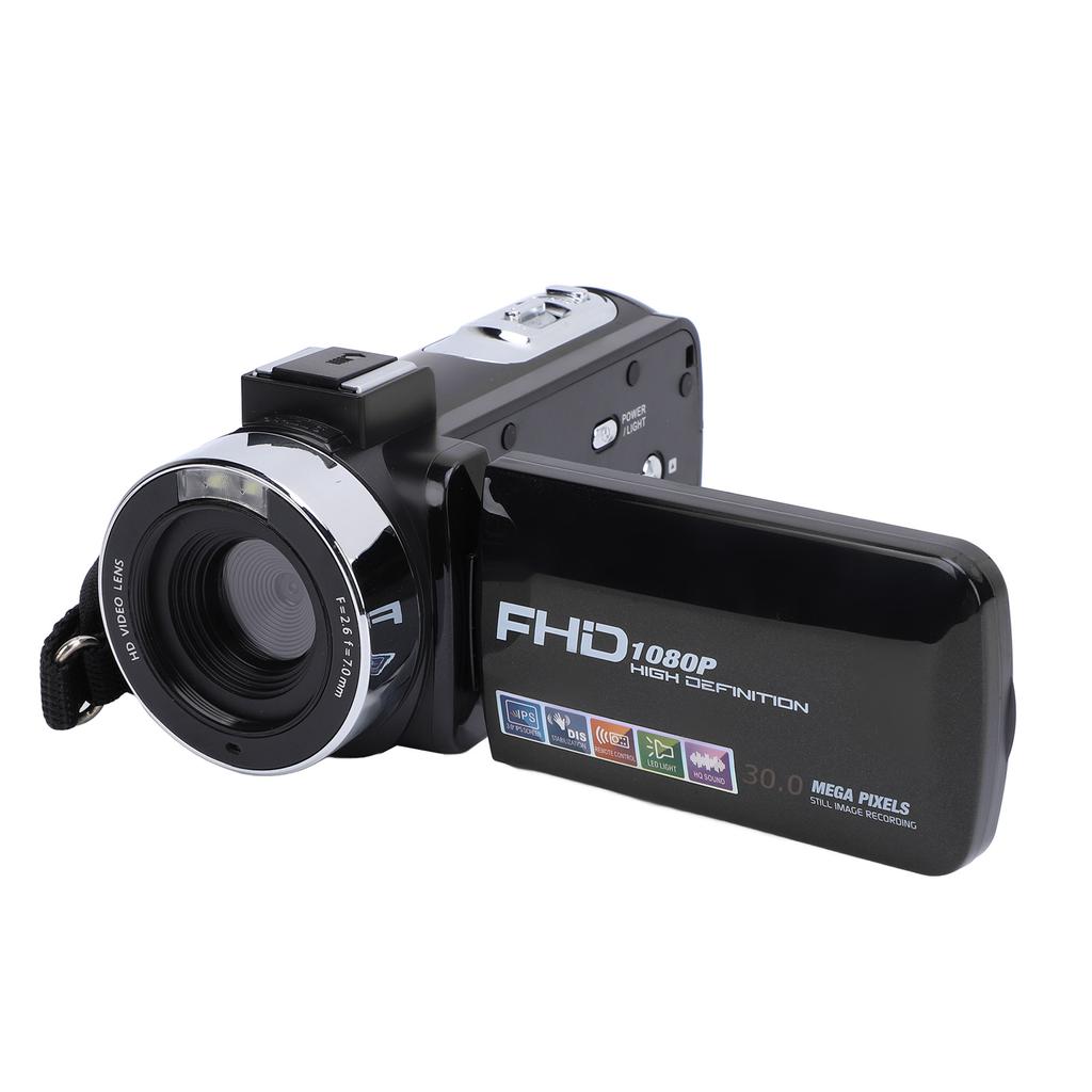 Video Camera 3 Inch TFT Rotation Screen 1080P 30MP 18X Digital Zoom Camcorder with Fill Light USB Fo