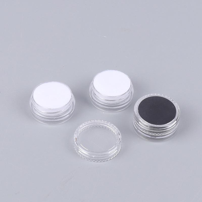 2Pcs Transparent Round Gemstone Display Collection Storage Box Jewelry Gems Loose Diamond Container Jar Organizer Tray Case&Lid