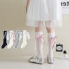 Kids Long Tube Socks for Girls Spring Summer Thin Breathable Knee High Princess Sock Korean Plain Striped Bowknot Stockings