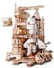 ROBOTIME 3D Wooden Puzzle, 1:420 Scale Airplane and Space Shuttle Model, with LED Lights, Movable Model, Mechanical Model, Space Model Enthusiast Coll