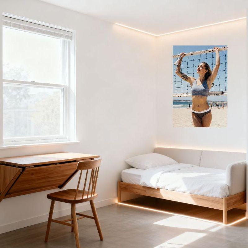 Sexy Woman Beach Volleyball Tin Sign Vintage Metal Poster for Home Bar Cafe Wall Decor, 8x12 Inch Metal Art with Ocean & Waves B