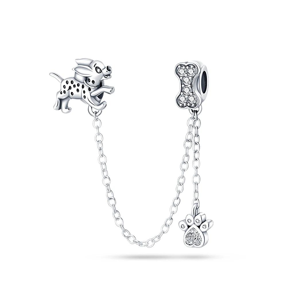 Charm Bead Charms Plata Fantasy Cats Paw Cute Safety Chain Copper Colors Ideal For Charm Bead Charms Copper Colors Authentic Bracelets for Jewellery