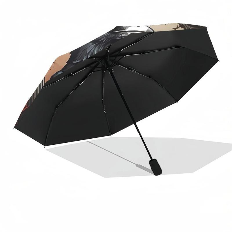 1pc Raven with Gothic Castle Background Umbrella with Plastic Handle,Suitable for All Seasons Home Travel Outdoor UmbrellaDD282