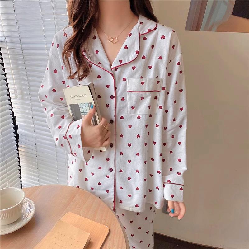 Koreanischen Stil Frühling Herbst Rest Pyjamas für Frauen Mode Langarm Hosen Hochwertige Elegante Komfortable Revers Loungewear