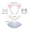 Kids Animal Costume Cats Ears Headband Bowtie Tutu Skirt Tail Set Cats Costumes Accessories for Halloween Party Decors