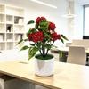 Chrysanthemum Artificial Flower Pot With Plastic And Silk Material For Home Decor And Wedding Use