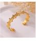 18K Gold-Plated Titanium Steel Flower Bracelet with Rhinestones - Elegant, Colorfast Jewelry for Women