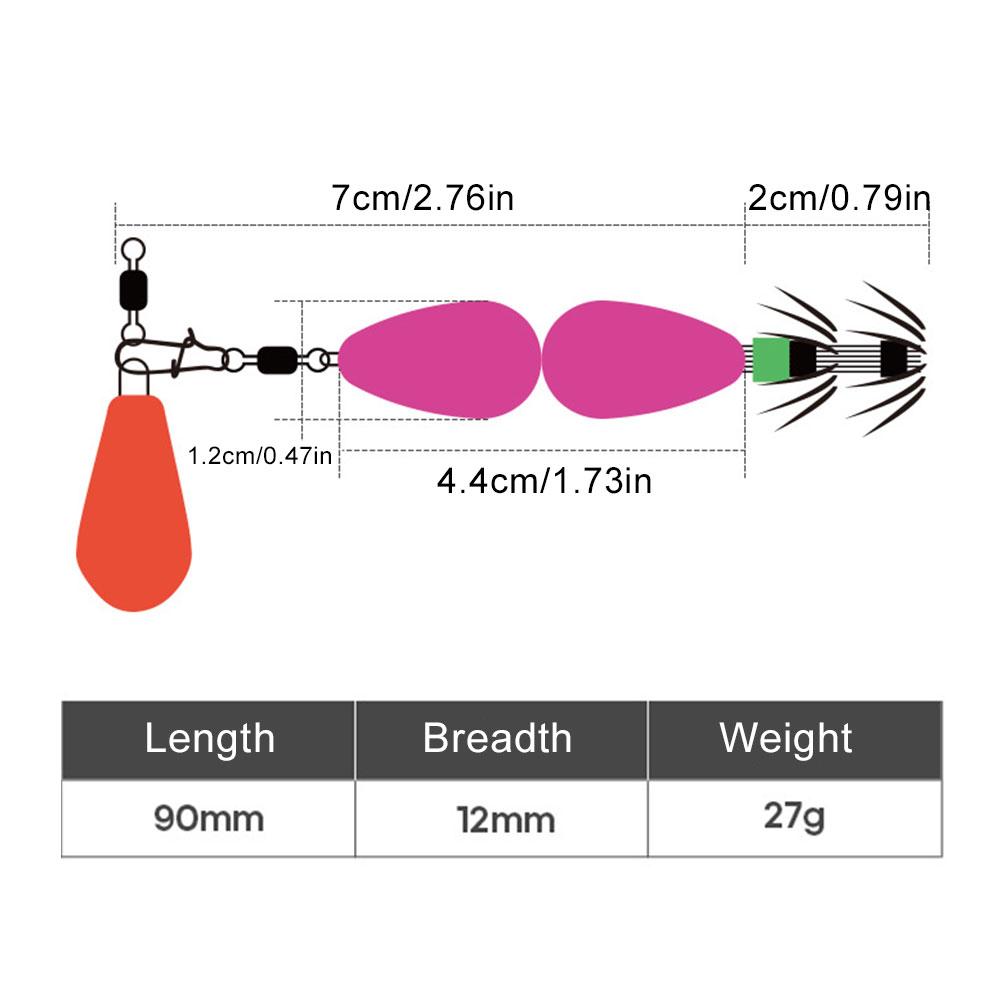 90mm Octopus Bait with Double Umbrella Hook Webfoot Octopus Lure Cuttlefish Fishing Sea Lure Fishing Lure Tackle Accessories