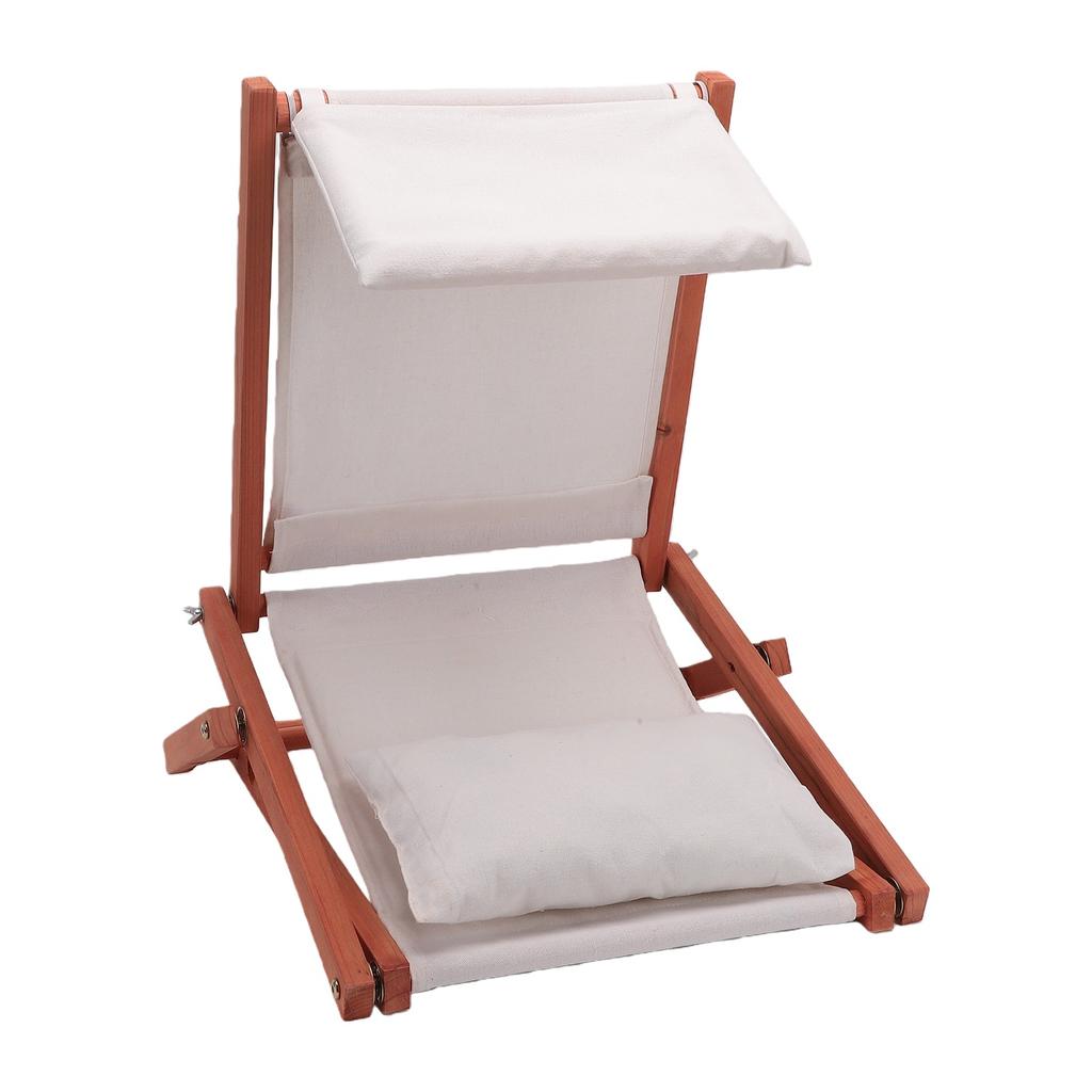 Foldable Beach Sunbathing Headrest Sunshade Chair Portable Wooden Beach Headrest Sunshade with Pillow