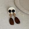 Bohemian Retro Straw Woven Wooden Stud Earrings Collection: Vacation Style Fashion Trend Jewelry