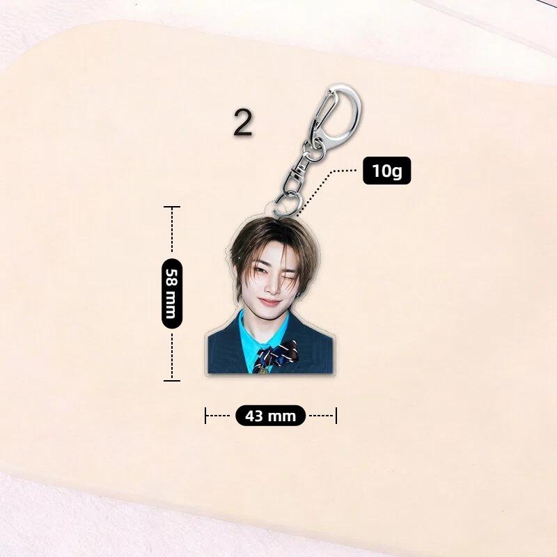 Stray Kids Member Portrait Acrylic Keychain Cute Kpop Idol Bag Pendant Kawaii Clear Key Ring Backpack Charm Fan Support Merchandise Collectible Gift