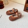 Autumn Summer New Girls Leather Shoes with Buckle Hollow Princess Sweet Classic Cut-outs Breathable mary janes I06302