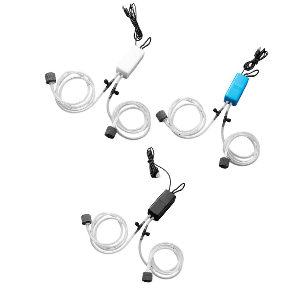 USB Fish Tank Oxygen Pump Portable Silent Double Outlet Mini Fishing Oxygen Air Pump for Home Aquari