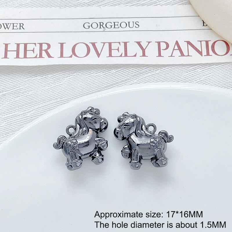 2Pcs/Lot Zinc Alloy Painted Double-Sided Horse Pendant Charms Diy Necklace Bracelet Earrings Accessories