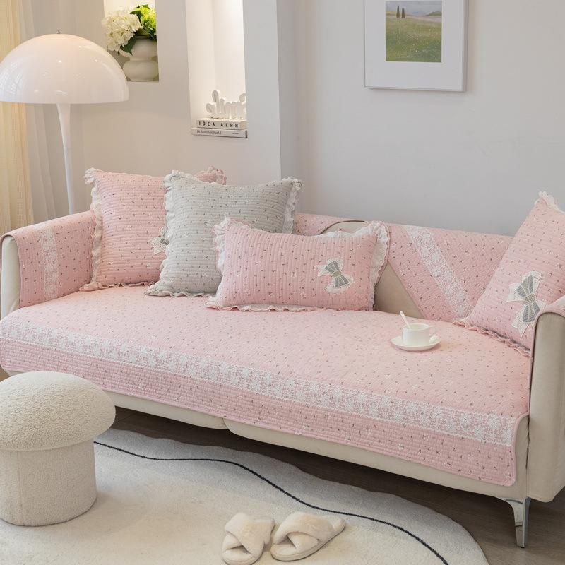 

Четырехсезонная хлопковая Нескользящая подушка для дивана, хлопковая подушка со свежим цветочным принтом, универсальная кожаная ткань для дивана, набор полотенец 70*70cm