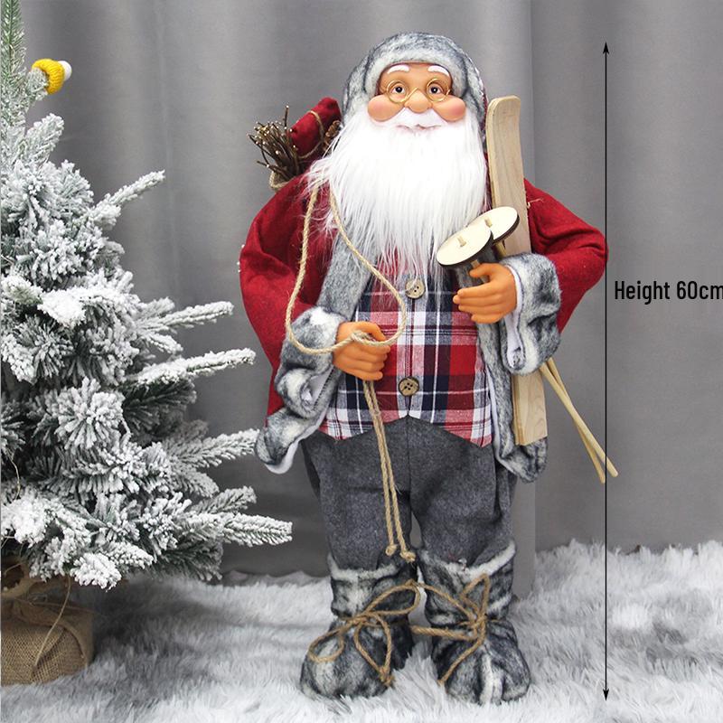 Santa Claus Figurine Christmas Decoration: Standing Old Man Doll