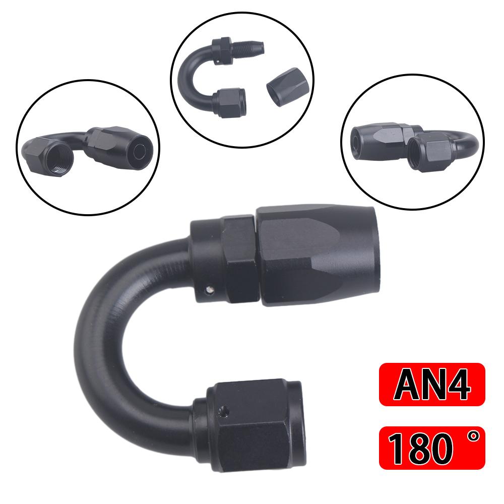 Universal AN4 AN6 AN8 AN10 AN12 Straight 45 90 120 180 Degree Oil Fuel Swivel Hose End Fitting Oil Hose End Adaptor Kit Tube Joi Fuel Injectors 6